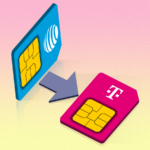 Um smartphone contra um fundo amarelo mostrando o logotipo da T-Mobile na tela