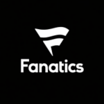 Logotipo Fanatics em branco sobre fundo preto