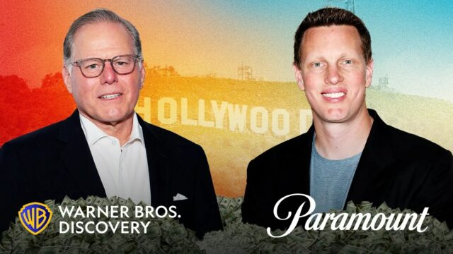 David Ellison, CEO da Paramount, e David Zaslav, CEO da Warner Bros. Discovery (Getty Images/Chris Smith para TheWrap)