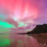 Aurora australis em Hobart, Tasmânia.