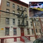 O prédio de apartamentos em 1463 Hoe Ave, no Bronx, onde ocorreu um assassinato.