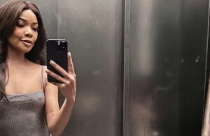 Gabrielle Union fica sem sutiã por baixo de um vestido de cristal na véspera de Ano Novo Gabrielle Union fica com pernas compridas em um vestido totalmente transparente com Dwyane Wade