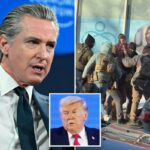 Governador Gavin Newsom falando no Fórum Econômico Mundial.