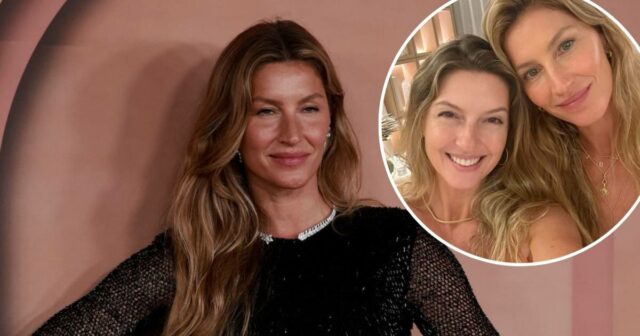 Gisele Bundchen usa um colar de diamantes para aparentemente sugerir Gisele Bündchen dá dicas importantes sobre o nome de seu bebê com um colar