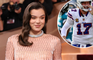 Hailee Steinfeld ficou ‘distraída’ com o jogo de playoff do marido no Globo de Ouro Brittany Snow Red Carpet Chegada ao Globo de Ouro 2026