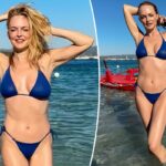Heather Graham, 55, chama a atenção com fotos de biquíni de cair o queixo