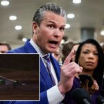 O secretário de Defesa dos EUA, Pete Hegseth, fala à mídia em um briefing para a Câmara dos Representantes sobre a situação na Venezuela.