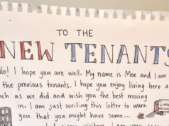 Homem deixa nota de advertência para novos inquilinos sobre visitantes inesperados – ‘Seja gentil’ Homem deixa nota de advertência para novos inquilinos sobre visitantes inesperados - 'Seja gentil'