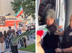 Homem dirige caminhão U-Haul em protesto iraniano, em vídeo 011126_uhaul_arrest_primary