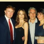 Donald Trump e sua agora esposa, Melania, com Jeffrey Epstein e Ghislaine Maxwell em Mar-a-Lago em Palm Beach, Flórida, em 2000.