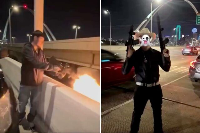 Imigrantes ilegais pegos disparando armas em uma estrada lotada, atirando Imigrantes ilegais pegos disparando armas em uma estrada lotada, atirando em familiares em um ataque violento: policiais