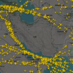 Os voos parecem estar a contornar as fronteiras do Irão depois de este ter encerrado hoje o seu espaço aéreo.