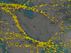 Irã fecha espaço aéreo enquanto número de mortos aumenta Os voos parecem estar a contornar as fronteiras do Irão depois de este ter encerrado hoje o seu espaço aéreo.