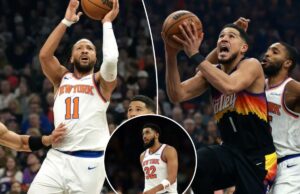 Jalen Brunson fica sem tempo quando os Knicks em dificuldades caem em uma derrota feia para o Suns Jalen Brunson fica sem tempo quando os Knicks em dificuldades caem em uma derrota feia para o Suns