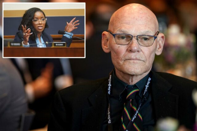 James Carville diz que a retórica de Jasmine Crockett ofende A deputada norte-americana Jasmine Crockett discursando em uma audiência do Comitê Judiciário da Câmara.