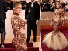 Jennifer Lopez exibe curvas sérias em um vestido de sereia transparente no tapete vermelho do Globo de Ouro de 2026 Jennifer Lopez exibe curvas sérias em um vestido de sereia transparente no tapete vermelho do Globo de Ouro de 2026