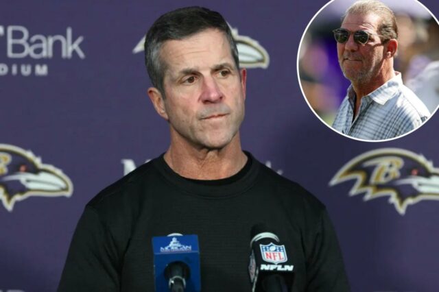 O técnico do Baltimore Ravens, John Harbaugh, falando em entrevista coletiva.