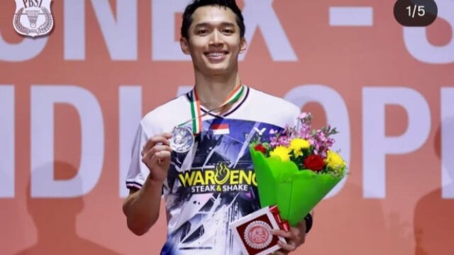 Jonatan Christie deve estar satisfeito por ser vice-campeão do Aberto da Índia de 2026
