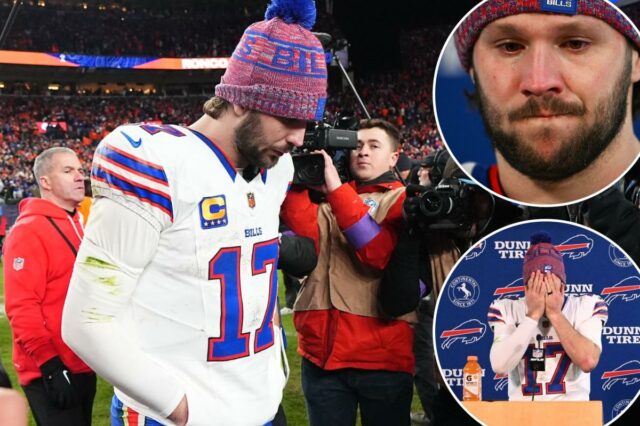 Josh Allen começa a chorar após a derrota esmagadora do Bills nos playoffs para o Broncos: 'Decepcione meus companheiros de equipe'
