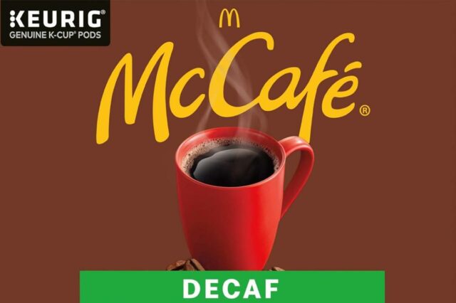 Caixa de 84 cápsulas McCafe Decaf Premium Roast Keurig K-Cup.