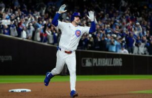 Kyle Tucker escolhe Dodgers em vez de Mets, Blue Jays em atordoamento de agência gratuita O defensor direito do Chicago Cubs, Kyle Tucker (30), reage depois de fazer um home run contra o Milwaukee Brewers durante a sétima entrada do quarto jogo da rodada NLDS para os playoffs da MLB de 2025 no Wrigley Field.