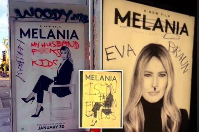 LA admite parar ônibus com anúncios de 'Melania' após vandalismo vulgar contra a primeira-dama
