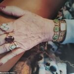 A preciosa pulseira dourada e verde foi roubada do pulso de seu dono de 98 anos