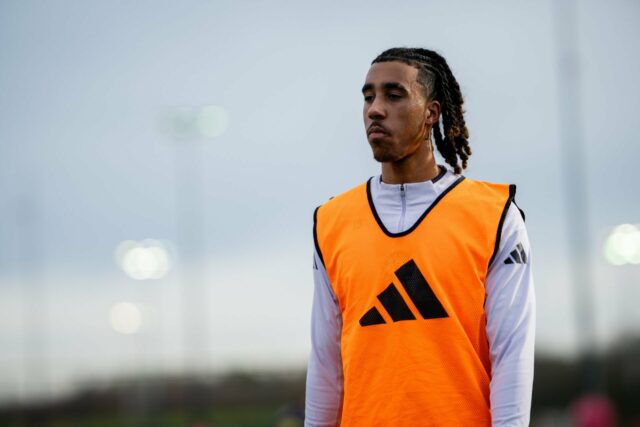 Leny Yoro escolhe entre Rio Ferdinand e Nemanja Vidic depois Rio Ferdinand e Nemanja Vidic comemoram o título da Premier League