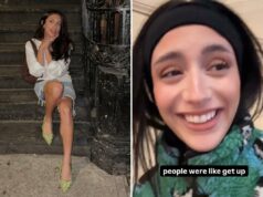 ‘Levante-se!’ Mulher se torna viral por cair na Grand Central – e não receber a simpatia dos nova-iorquinos A musicista Fia James sentada em um lance de escadas escuras.