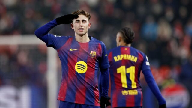 Liga dos Campeões da UEFA – López marca dois gols na vitória do Barcelona sobre o Slavia Praga por 4 a 2
