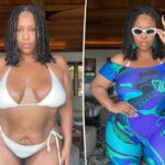 Lizzo exibe corpo esbelto em minúsculo biquíni branco