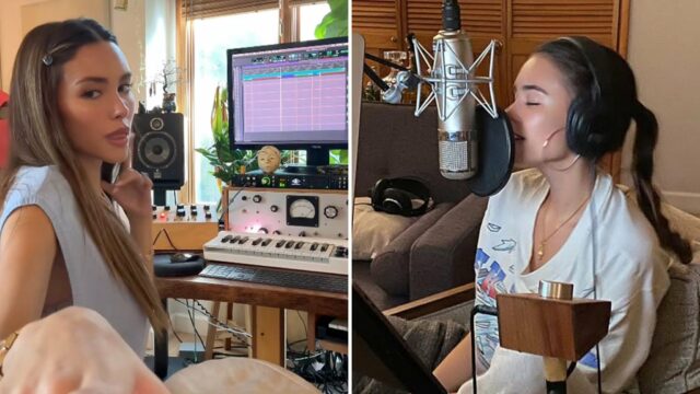 Madison Beer fazendo música para comemorar seu novo álbum ‘Locket’ Madison Beer fazendo música - nos bastidores