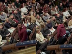 ‘Mamãe Mia!’ O frequentador do teatro irrompe com o público ‘barulhento e desagradável’ da Broadway em um vídeo viral 'Mamãe Mia!' O frequentador do teatro irrompe com o público 'barulhento e desagradável' da Broadway em um vídeo viral
