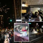 Manifestantes chegam ao hotel de Minneapolis, onde acreditavam que agentes federais estavam hospedados após tiroteio mortal no ICE