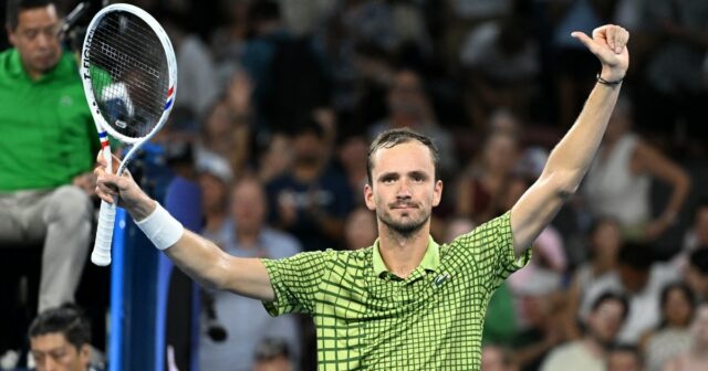 Daniel Medvedev em ação.