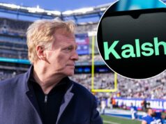 Mercados de previsão proibidos de publicidade durante o Super Bowl Uma tela de smartphone exibindo a palavra