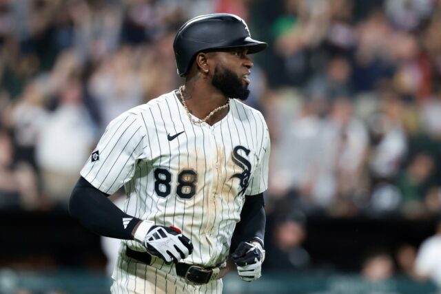 CHICAGO, ILLINOIS - AUGUST 23: Luis Robert Jr. #88 of the Chicago White Sox runs the bases after hitting a home run against the Minnesota Twins at Rate Field on August 23, 2025 in Chicago, Illinois. (Photo by Justin Casterline/Getty Images)