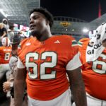 Miami Hurricanes offensive lineman Tommy Kinsler IV.