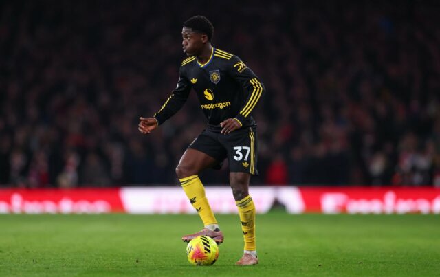 O Manchester United comemora o gol contra o Arsenal.