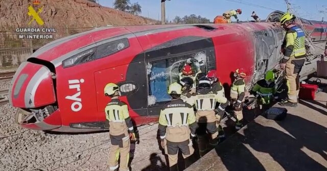 Local de uma colisão de trem em Adamuz, sul da Espanha
