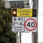 Sinal de zona escolar em NSW