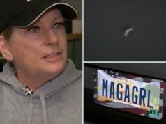 Mulher de Ohio acredita que placa de apoio a Trump fez de seu carro alvo de suposto tiroteio Mulher de Ohio acredita que placa de apoio a Trump fez de seu carro alvo de suposto tiroteio
