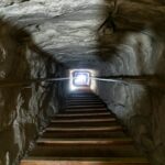 Stairway of a tomb in the center of a pyramid in Giza, Egypt.