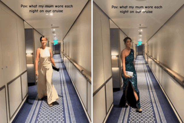 Mulher revela vestidos de navio de cruzeiro da mãe, internet tem a mesma pergunta
