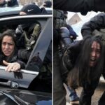 Mulher vista em vídeo supostamente bloqueando a operação do ICE em Minnesota com carro enquanto agitadores cercam agentes