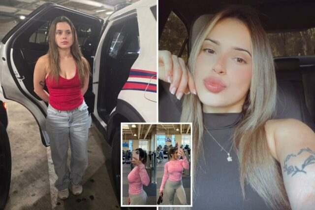 Namorada ciumenta supostamente jogou um peso de 25 quilos na cabeça de um rival romântico em um ataque selvagem na academia do Texas
