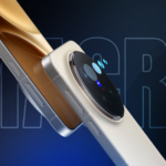 Close de uma mão segurando um smartphone Google Pixel com ícones animados ao redor da câmera