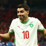 O atacante número 09 da Nigéria, Victor Osimhen, durante a partida de futebol das quartas de final da Copa das Nações Africanas (CAN) entre Argélia e Nigéria, no Grande Estádio de Marrakech, em 10 de janeiro de 2026.