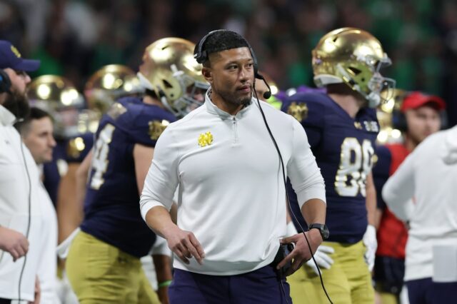 Notre Dame Fighting Irish coach Marcus Freeman
