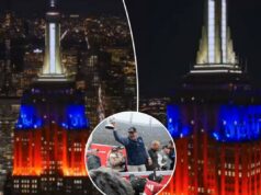 O Empire State Building ilumina-se com as cores dos Patriots depois de chegarem ao Super Bowl 2026 – e os nova-iorquinos estão furiosos O técnico do New England Patriots, Mike Vrabel, segura o troféu do Campeonato AFC após um jogo na nevada Denver.